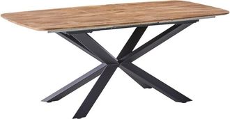 Beliani Mesa De Comedor Rectangular Extensible 140/180 X 90 Cm Mecanismo De Mariposa Mdf Patas De Metal Marr&oacute;n Gairdner