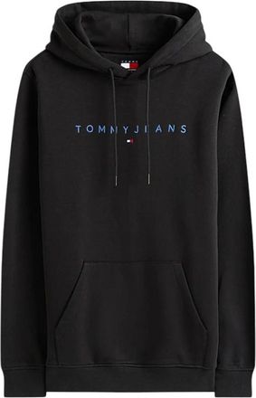 Tommy Jeans Linear Logo Hoodie - Heren - Hoodies - Zwart - S - Katoen - Hoodies & sweatvesten