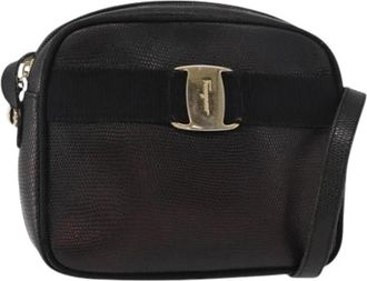 Ferragamo Pre-owned Cross Body Bags, female, Black, Size: ONE SIZE Pre-owned Leather Shoulder Bag