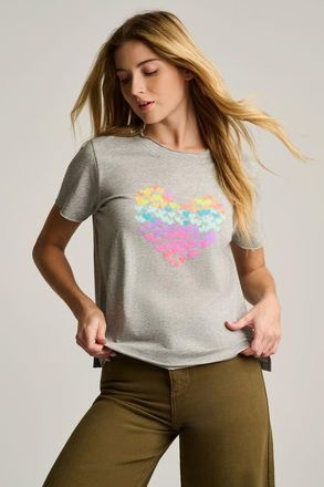 Lisa Todd Heart Beats Cotton T-Shirt in Heather Grey at Nordstrom, Size X-Large