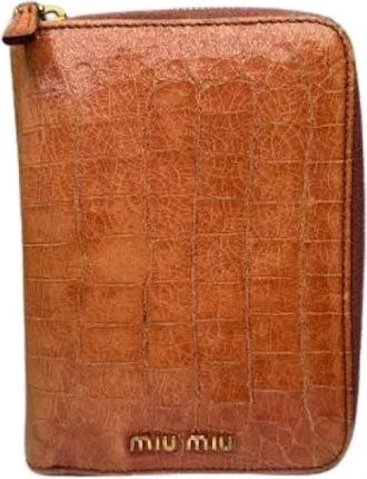 Miu Miu Pre-owned Vintage Organizer - Dames - Vintage Accessoires - Oranje - ONE Size - Leer - Vintage