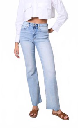 Sneak Peek High Rise Wide Leg Jeans In Light Wash