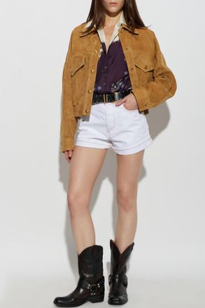 Versace Suede Jacket, Womens, Brown