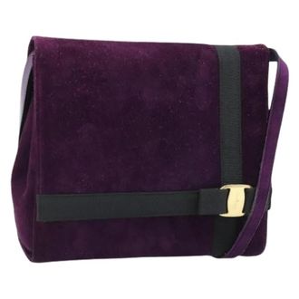 Ferragamo Pre-owned Shoulder Bag - Dames - Pre-owned - Paars - Maat: ONE Size Su&egrave;de