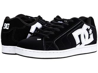 DC Net Mens Skate Shoes Black/Black/White : 12.5 D - Medium, Leather/Suede/Synthetic