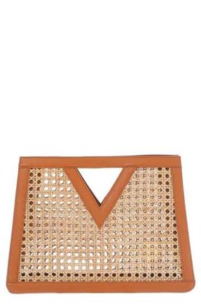 Adornia Rattan Cane Clutch in Brown at Nordstrom Rack