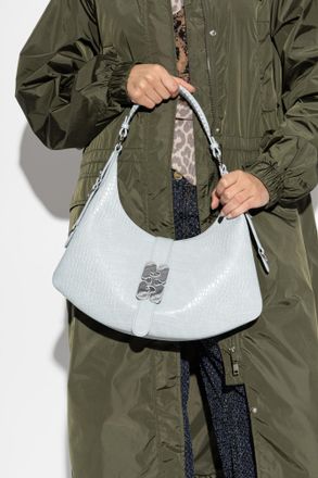 Ganni Shoulder Bag Made Of Eco Leather, Womens, Light Blue