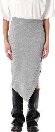 The Attico Grey Asymmetric Mini Skirt
