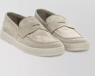 Prada suede loafers round toe rubber sole