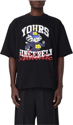 Msgm Graphic Tee Relaxed Fit - Heren - T-shirts - Zwart - L - Tops