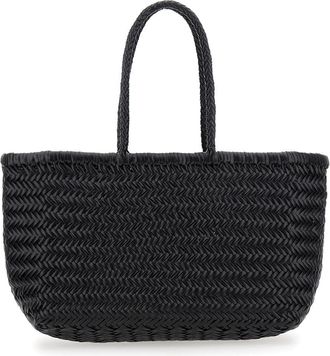 Dragon Diffusion Womens Shopper Bag Bamboo Triple Jump Black Leather Handbags Hand