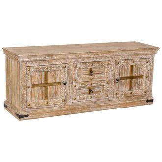 Wanderlust Deco Mueble bajo de madera blanco 165x46x65 alt. Cm