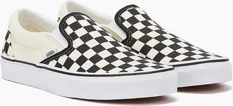 Vans Womens Vans Classic Slip-On Womens Black / White Checkerboard Canvas Trainers - Size: UK 4 / eu 36.5 / us 4.5