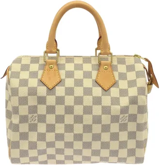 Louis Vuitton Azur White Coated Canvas Boston Bag (Pre-Owned)