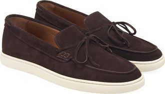 Desa Mens Suede Slip-Ons - Flat Heel, No Closure | Brown - 40