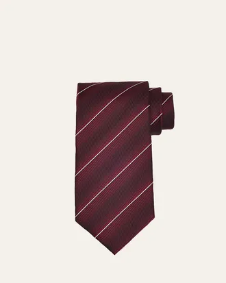 Tom Ford Mens Linen Diagonal Stripe Tie