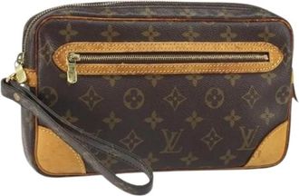 Louis Vuitton Pre-owned Clutches, female, Brown, Size: ONE SIZE Pre-owned Canvas Clutch