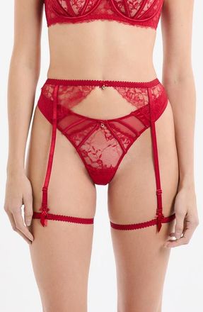 Etam Mascarade Porte Jartelle Lace Garter Belt in Red at Nordstrom, Size Medium