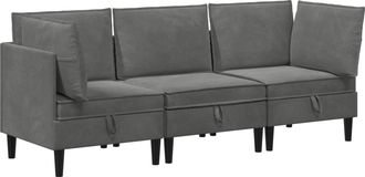 vidaXL Juego De Muebles De Sal&oacute;n 3 Uds. Gris Oscuro Terciopelo Vidaxl