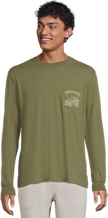Chubbies The Handy Man (Long Sleeve Pocket T-shirt) Mens T Shirt Olive : 2XL, Cotton/Polyester