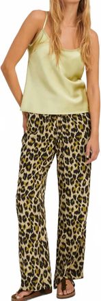SPRWMN Silk Kauai Pants In Green Leopard