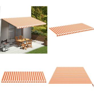 vidaXL Tessuto di Ricambio per Tenda da Sole Giallo e Arancio 6x3 m - Tessuto da tenda - Tenda da giardino