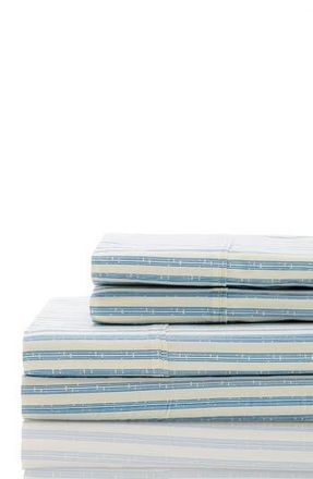 Melange Home Stripe 400 Thread Count Cotton Sheet Set in Navy at Nordstrom Rack, Size Twin