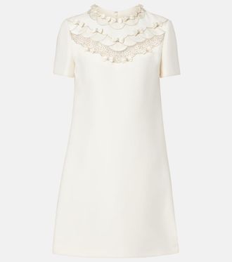 Valentino Crepe Couture bow-detail embellished minidress