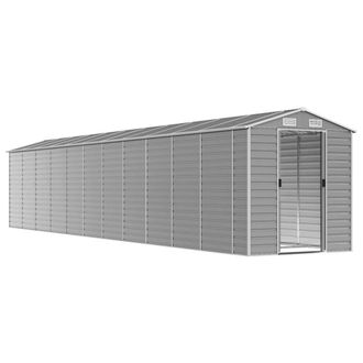 Berkfield Home Garden Shed Light Grey 191x980x198 cm Galvanised Steel | Size: 191 x 980 x 198 cm