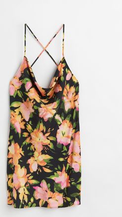 H&M Kurzes Slip-Dress - Schwarz