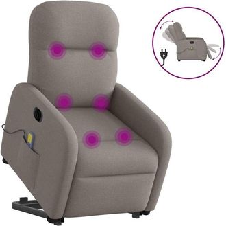 vidaXL Vidaxl - Sill&oacute;n De Masaje El&eacute;ctrico Reclinable Elevable Tela Taup&eacute;