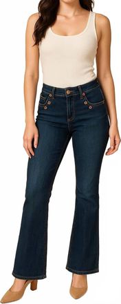 Grace in L.A. Mid-Rise Button Bootcut Jean In Blue