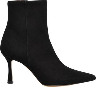 Roberto Festa Milano Zwarte su&egrave;de enkellaarsjes - Dames - Laarzen met Hak - Zwart - 36 EU - Su&egrave;de - Schoenen