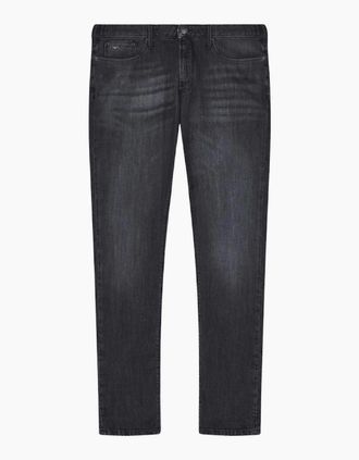 Emporio Armani Mens J06 Charcoal Grey Lightweight Jeans - Black