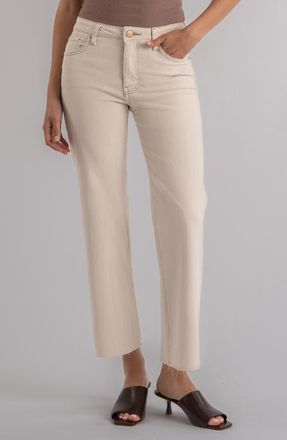 Kut from the Kloth High Rise Wide Leg Jeans in Ecru at Nordstrom, Size 10
