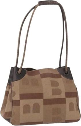 Bally Pre-owned Shoulder Bags, female, Beige, Size: ONE SIZE Pre-owned Canvas Shoulder Bag