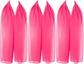 Hat To Socks Chiffon Scarf Sheer Wrap for Women Pack of 3 (Fuchsia)