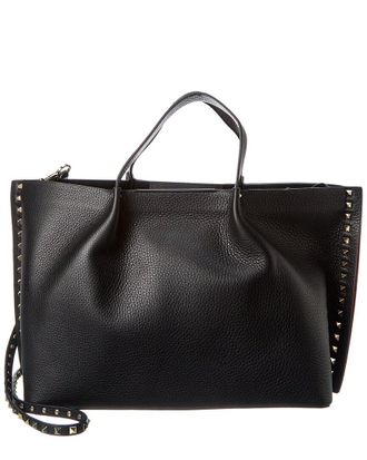 Valentino Rockstud Grainy Leather Tote