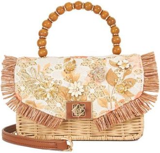 Dune London Blooms Raffia Bag in Orange at Nordstrom