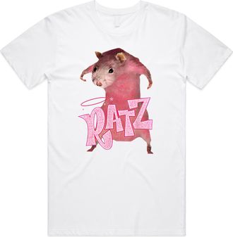 Sanfran Clothing Ratz Top Funny Pink Rat Meme Internet Humour Unisex T-Shirt Extra Large/White