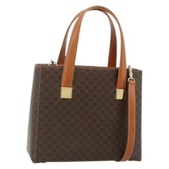 Celine Pre-owned Handbags, female, Brown, Size: ONE SIZE Pre-owned Vintage Macadam Canvas Hand Bag