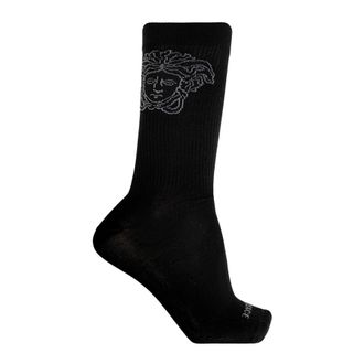 Versace Ondergoed, Heren, Zwart, M, Katoen, Jacquard Katoenen Ribsokken