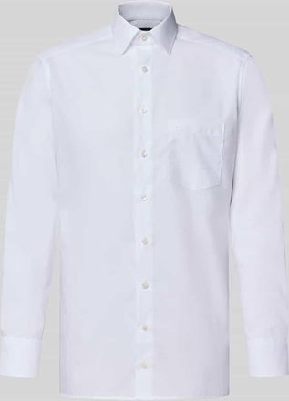 Olymp Regular Fit Freizeithemd mit Logo-Stitching Modell New in Weiss, Gr&ouml;&szlig;e 39