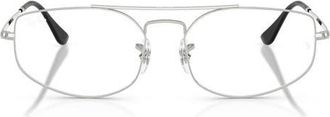 Ray-Ban 56mm Irregular Optical Glasses in Silver at Nordstrom