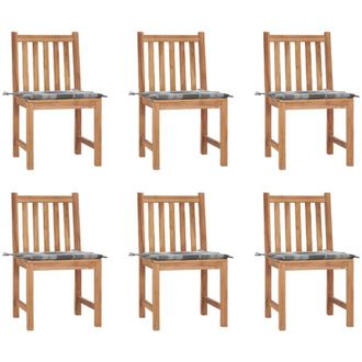 vidaXL Sillas De Jard&iacute;n 6 Unidades Con Cojines Madera Maciza De Teca Vidaxl