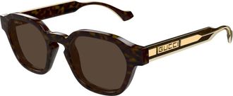 Gucci Zonnebrillen - Heren - Zonnebrillen - Bruin - 50 MM - Accessoires