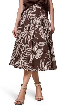DKNY Tropical Print Pleated A-Line Skirt in Canyon Multi at Nordstrom, Size 10