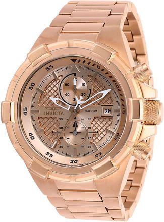 Invicta Aviator 28128 Heren Horloge - Quartz Uurwerk - Roestvrij Staal met rosegouden Wijzerplaat - 50mm