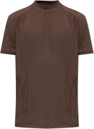 Nike Fitness, Heren, Bruin, S, Polyester, Logo T-shirt