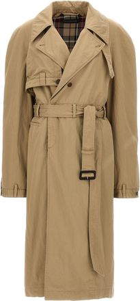 【関税＆送料込み】Balenciaga Beige Cotton Trench Coat Cotton gabardine trench coat in beige - Balenciaga | Mytheresa